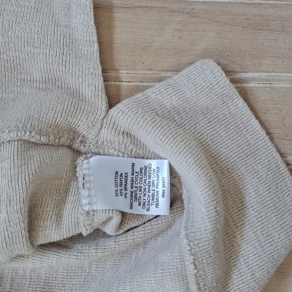 NorthCrest Classic Oversized Shawl Collar Pullover Sweater Beige Neutral Knit - Picture 6 of 11